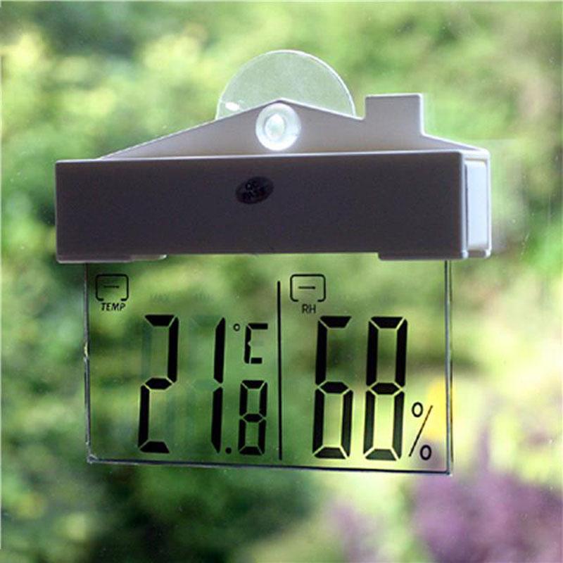 Weather Station Indoor - Cyfrowy termometr okienny, higrometr, przyssawka, duży
