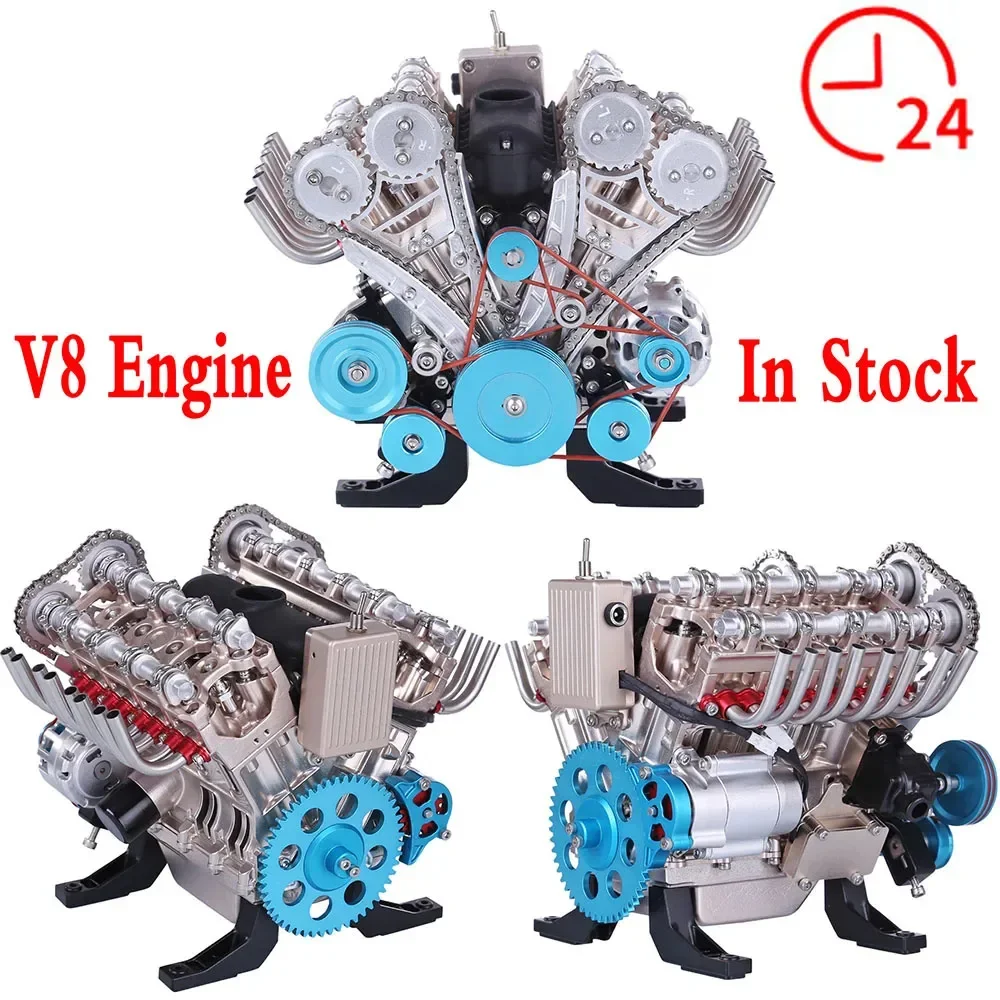 Science Toys - TECHING V8 Metalowy Model Silnika 1/3