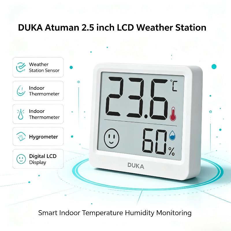 DUKA Atuman 2.5-calowy LCD Ele – Weather Station Indoor recenzja i cena