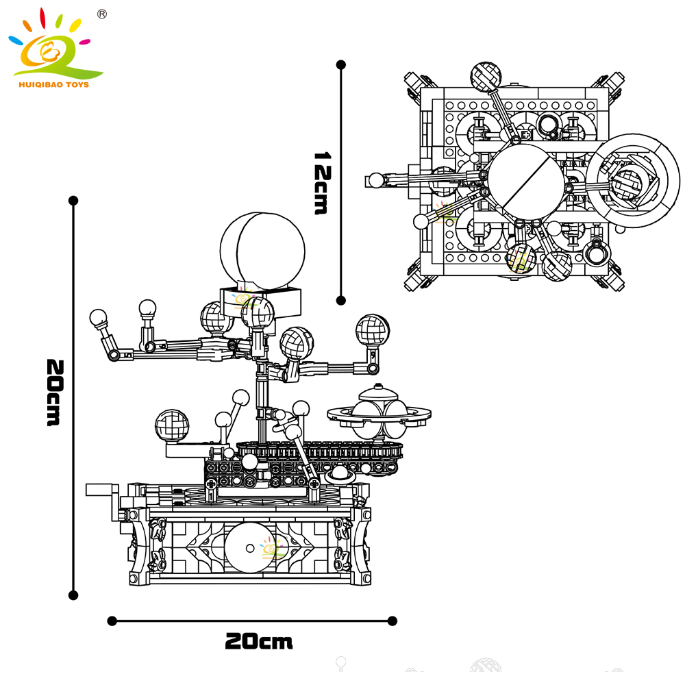 HUIQIBAO MOC Space Układ Słone – Solar System Orrery recenzja i cena
