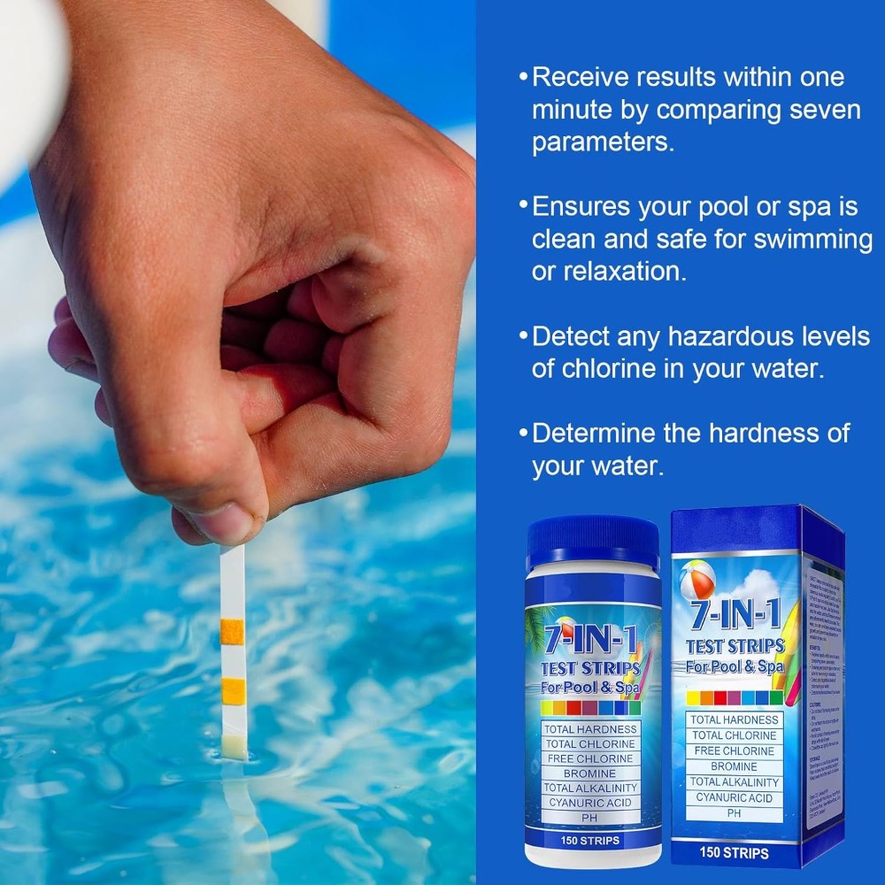 Paski testowe do basenu 7w1, 1 – Ph Strip Test recenzja i cena