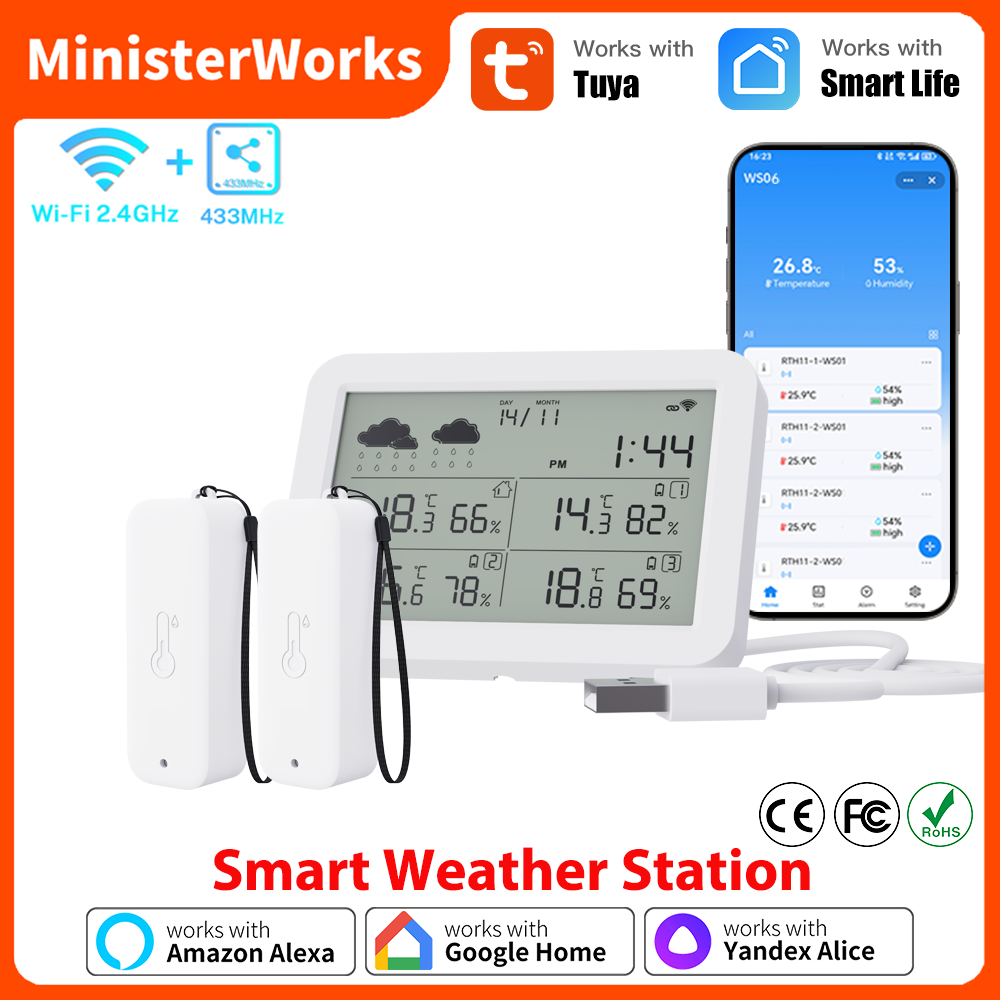 Stacja pogodowa Tuya WiFi RF43 – Weather Station Indoor recenzja i cena
